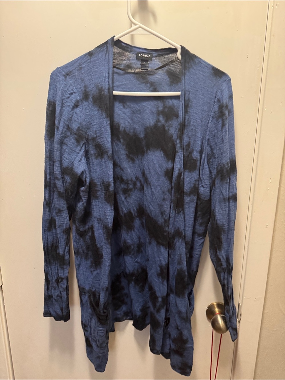 torrid Blue & Black Tie-Dye Open Front Cardigan(1)